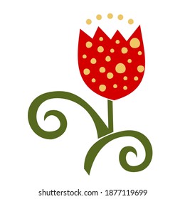 Icono de vector de tulipán decorativo rojo