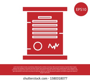 Red Decree, paper, parchment, scroll icon icon isolated on white background.  Vector Illustration