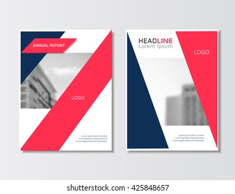 Red and deep blue Annual report, brochure layout, flyer template. Leaflet design. Vector illustration, eps 10