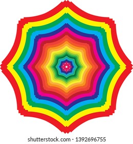 From red to deep purple color swatches umbrella like target designer illustrator background