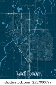 Red Deer, Alberta, Canadá cartaz de mapa de plantas artísticas