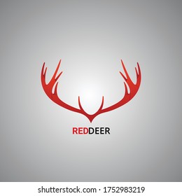 red deer antlers logo deer. product logo, animal, deer animal conservation, and animal environment
