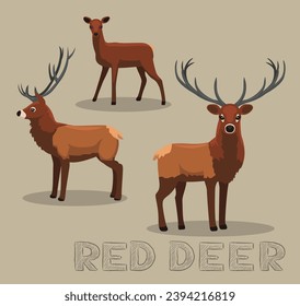 Red Deer Cartoon Vector Illustration