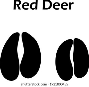 Red Deer Footprint Black Silhouette Design Stock Vector (royalty Free 