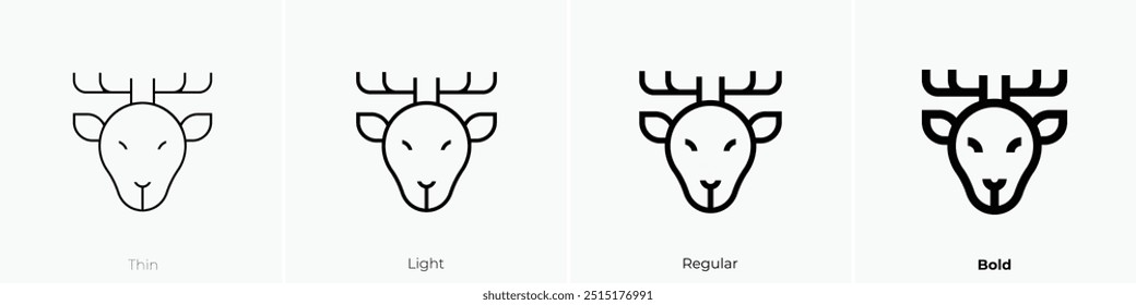red deer icon. Thin, Light Regular And Bold style design isolated on white background