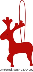 ciervo rojo, ilustración, vector sobre fondo blanco.