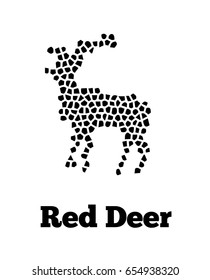 Red deer mosaic vector icon. It's good for logo, print, emblem, badge, label and etc.