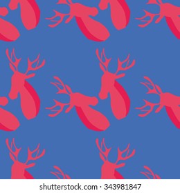 Red deer on a blue background.