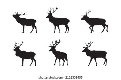 red deer silhouettes. vector illustration eps 10 - Shutterstock ID 2132331455