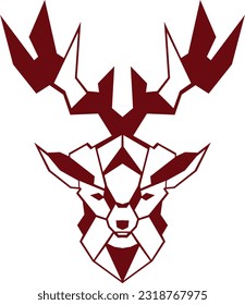red deer vector art with antlers