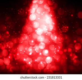 red Defocused Light, Flickering Lights, Vector abstract festive background with bokeh defocused lights. 