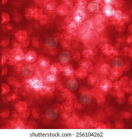 red Defocused Light, Flickering Lights, Vector abstract festive background with bokeh defocused lights.