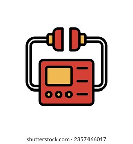 Red Defribrillator Icon Vector Illustration