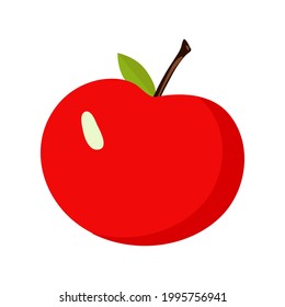 Manzana roja deliciosa sobre fondo blanco para uso en clipart o web design