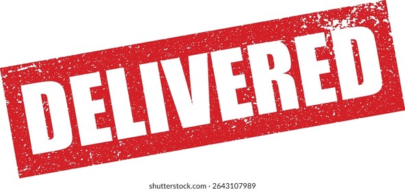 Sello de goma entregado rojo en el Vector reverso del grunge en borde agudo, fondo transparente