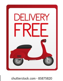 red delivery free sign isolated over white background. vector