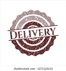 Red Delivery rubber grunge texture seal