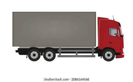 Red delivery truck. vector illustration