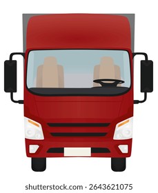 Red delivery truck. vector illustration