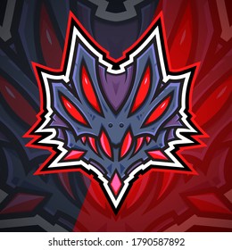 Red Demon Alien Beast Monster Creature Fantasy Head Cartoon Logo Mascot illustration. Esport, Team, Game, Asset, Sticker, Print.