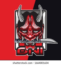 Red demon e sport logo and mascot gaming