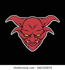 red demon head illustration  for commercialuse