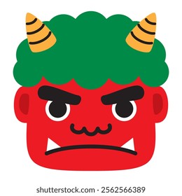 Red demon illustration vector mask event