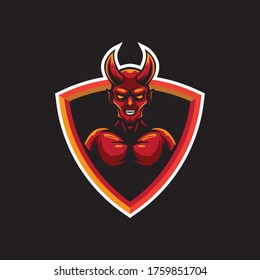 Red Demon Mascot Logo Illustration