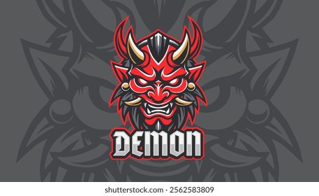 red Demon oni mask logo