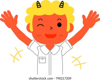  (Red Demon student) happy