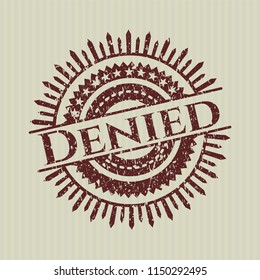 Red Denied rubber grunge texture stamp