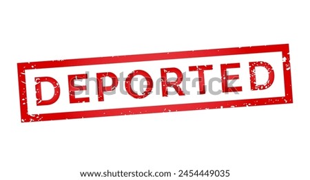Red Deported isolated grunge stamp, sticker, header vector illustration