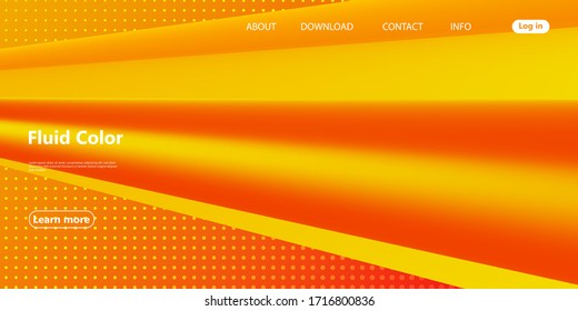 Red Design. 3d Poster. Abstract Flow. Red, Orange, Yellow Colors. Bright Gradient. Fluid Background. Liquid Yellow Color. 3d Wave. Fluid Design. Flow Wave.