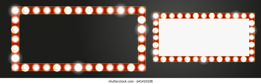 Red design elements with light bulbs, Vector illustration