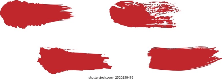 Red design material line set drawn with red ink