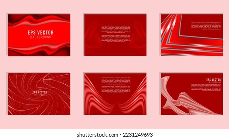 Red Design Presentation Template Set Abstract Background for Powerpoint, Brochure, Web, Company Profile, Brand, Banner