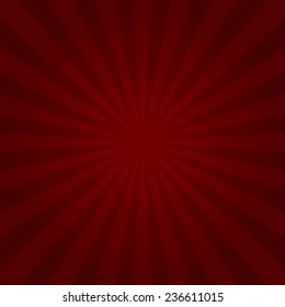 Red Design Sunburst Rays Background. Vector Illustration