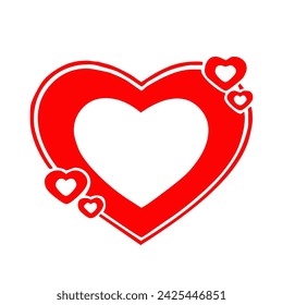 Red Designer Heart Frame Vector Illustration