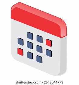 Ícone vermelho do calendário da área de trabalho que ilustra uma data importante de compromisso comercial ou de evento comemorativo