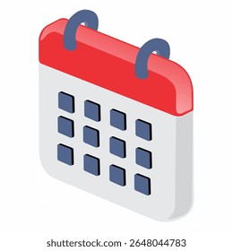 Ícone vermelho do calendário da área de trabalho que ilustra uma data importante de compromisso comercial ou de evento comemorativo