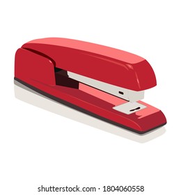 Red Desktop Stapler Vector Icon 
