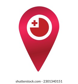 Red destination flag pin vector