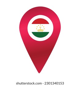Red destination flag pin vector