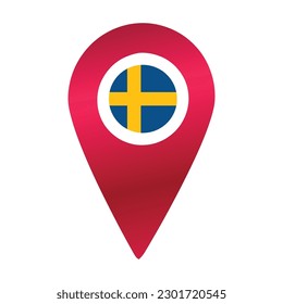 Red destination flag pin vector