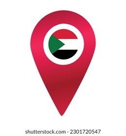 Red destination flag pin vector