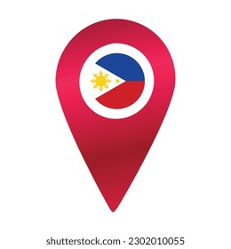 Red destination flag pin vector