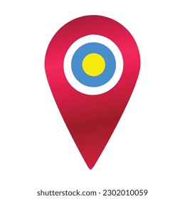 Red destination flag pin vector