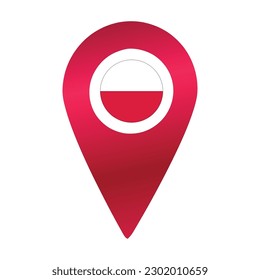 Red destination flag pin vector