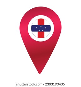 Red destination flag pin vector