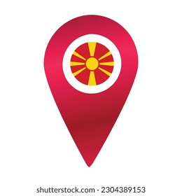 Red destination flag pin vector